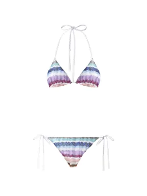 Missoni Zigzag-knit tassel-detail bikini