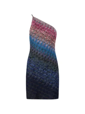 Missoni one-shoulder Zigzag-knit dress