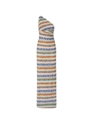 Missoni Zigzag-knit one-shoulder dress