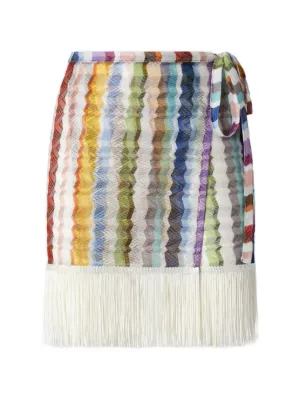 Missoni Zigzag fringe-trim skirt