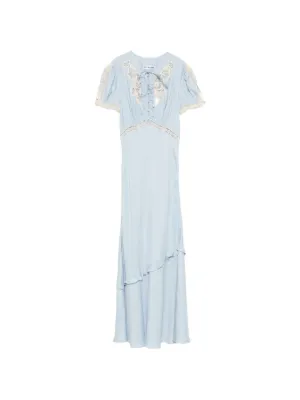 Self-Portrait lace-trimmed midi dress