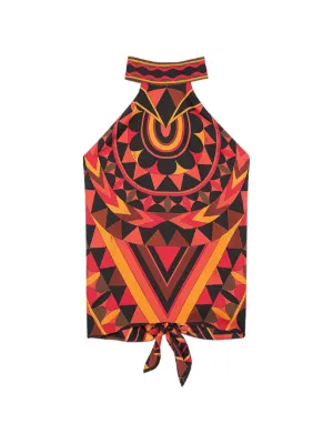 PUCCI Manuba print silk top