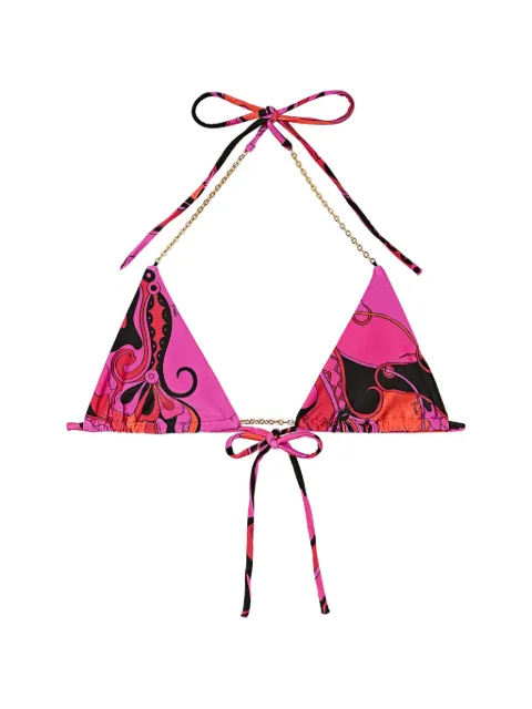 PUCCI Orchidee-print triangle bikini top
