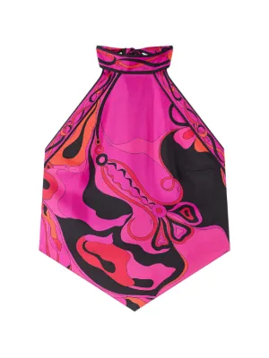 PUCCI Orchidee-print silk top