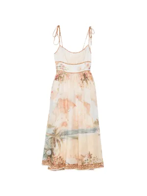 ZIMMERMANN map-print tie-strap dress