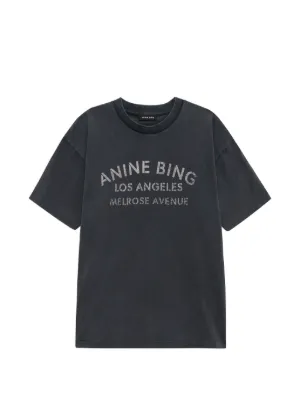 ANINE BING Melrose stencil-print cotton T-shirt