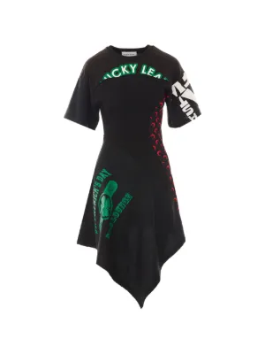 Marine Serre asymmetrical patchwork dress