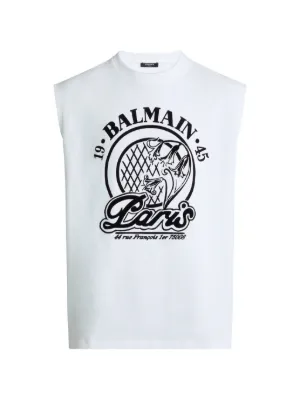 Balmain flocked Balmain Quilted tank top