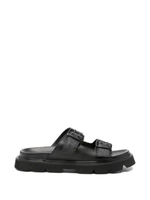 SERGIO MORETTI FIRENZE buckle-fastening pebble-grain sandals