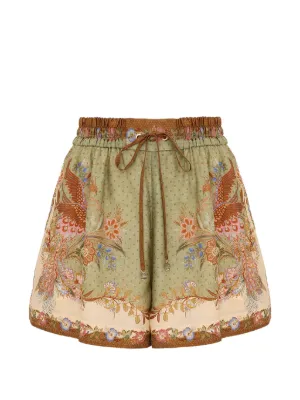 ZIMMERMANN Indra floral-print silk shorts
