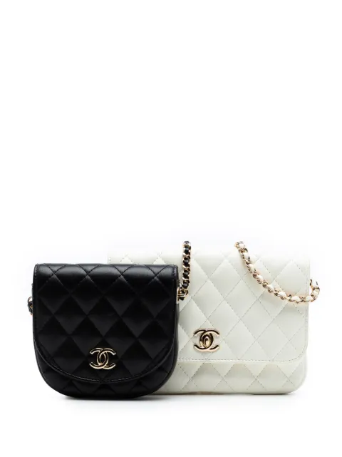 CHANEL Pre-Owned 2019 CC Quilted Lambskin Side Packs Flap crossbody bag