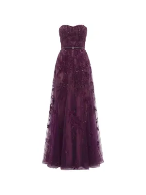 Saiid Kobeisy embroidered strapless maxi dress