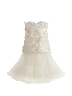 Tulleen Amorette floral-appliqué top and dress set