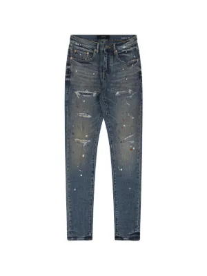 Purple Brand paint-splatter distressed jeans