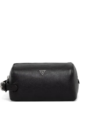 GUESS USA Monaco logo-plaque pebbled leather clutch bag