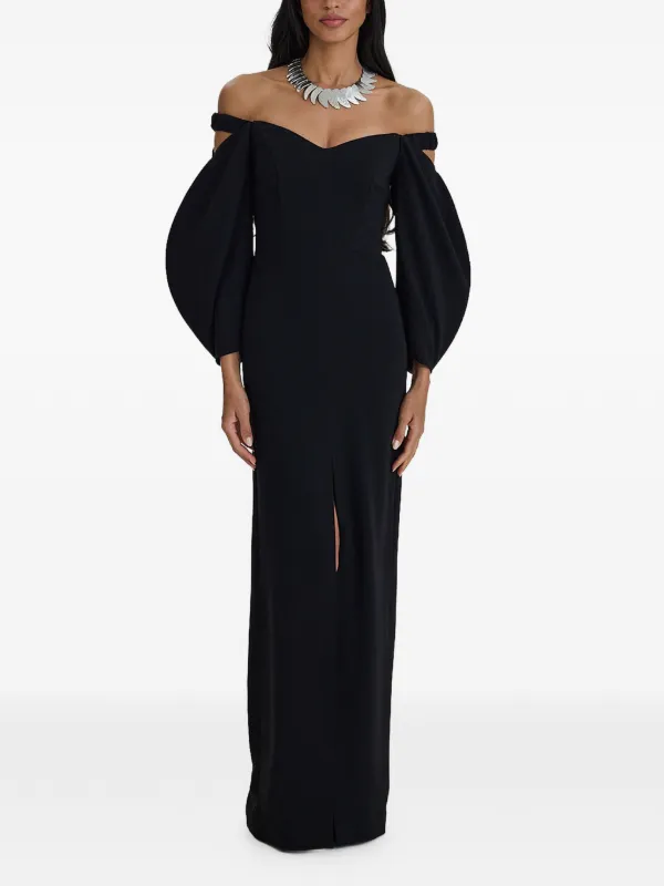 MOOS STUDIO Tulip off-shoulder puff-sleeve gown