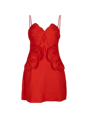 FARM Rio flower-appliqué mini dress