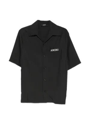 AMIRI logo-embroidered camp-collar shirt