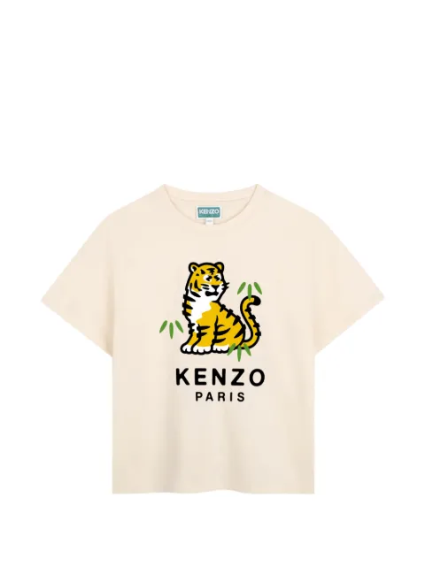 Kenzo Kids tiger-print logo-print T-shirt