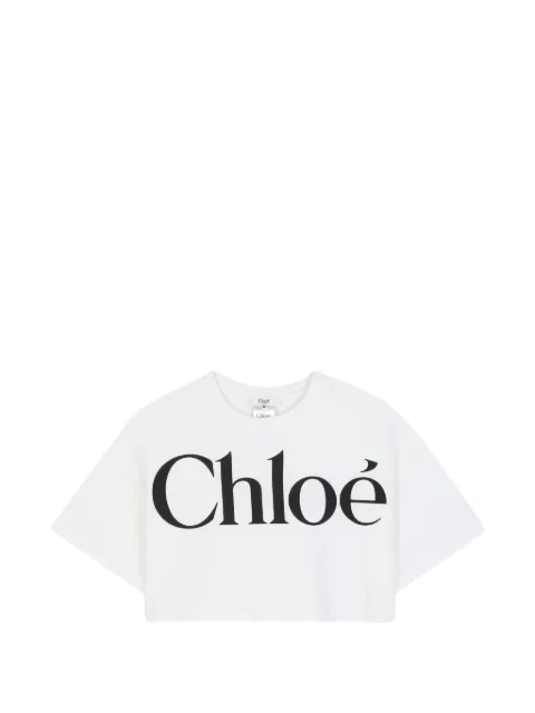 Chlo&eacute; Kids logo-print cropped T-shirt