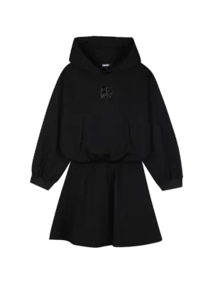Dkny Kids logo-plaque hoodie dress