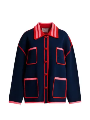 Essentiel Antwerp strawberry-button lace-trimmed cardigan