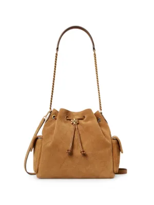 Tory Burch Charlie quilted suede drawstring shoulder bag