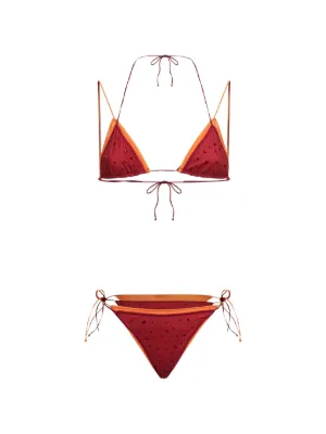 Os&eacute;ree crystal-embellished bikini