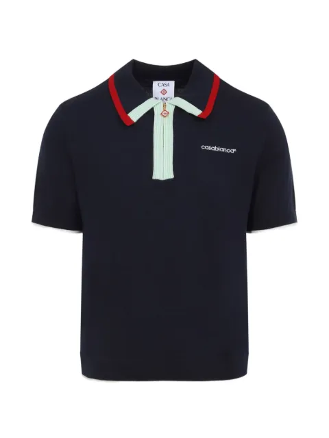 Casablanca zip-fastening logo-embroidered polo shirt
