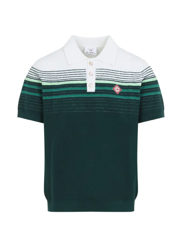 Casablanca striped-knit polo shirt
