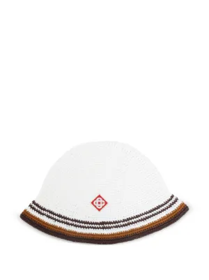 Casablanca crochet-knit striped bucket hat
