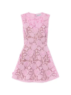 Self-Portrait floral-lace sleeveless mini dress
