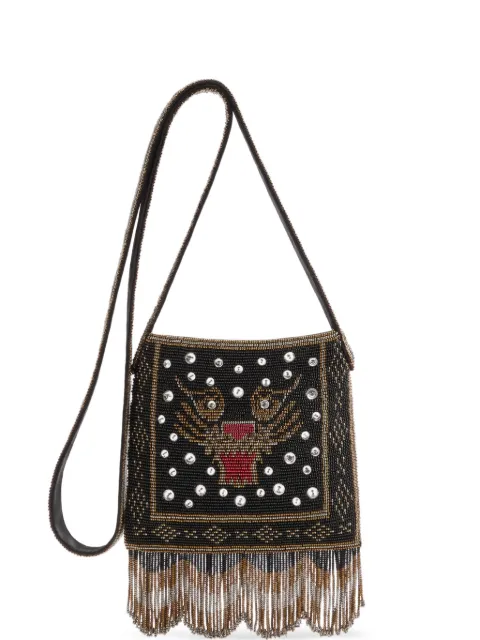 Valentino Garavani Nellc&ocirc;te small embroidered shoulder bag with fringes