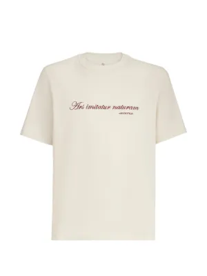 Brunello Cucinelli phrase-embroidery crew-neck T-shirt 