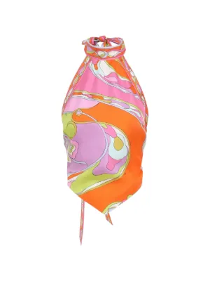 PUCCI abstract-print silk top