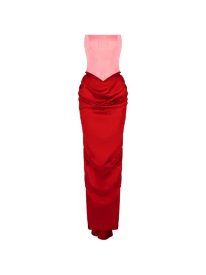 V:PM ATELIER Flavia corset-style draped maxi dress