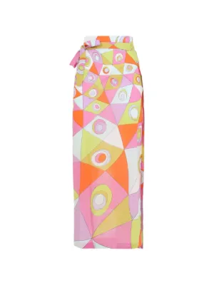 PUCCI geometric-print wrap maxi skirt