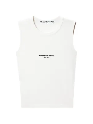 Alexander Wang logo-print fitted tank top