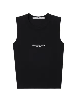 Alexander Wang logo-print fitted tank top