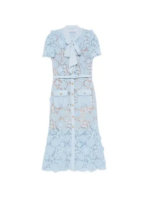 Self-Portrait tie-neck midi dress