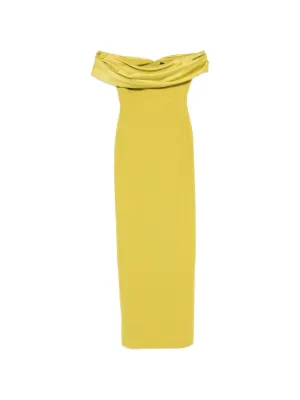 Solace London off-shoulder draped maxi dress