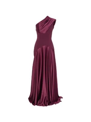 Solace London one-shoulder draped maxi dress