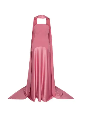 Solace London Mae scarf-detail strapless maxi dress