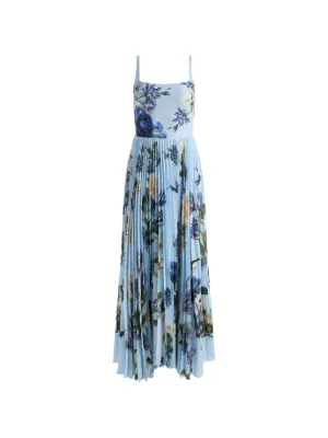 alice + olivia Carolyn floral-print pleated maxi dress