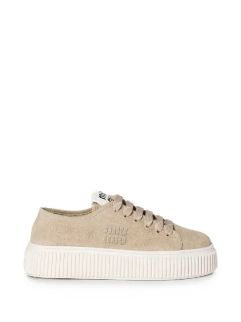 Miu Miu denim sneakers with logo