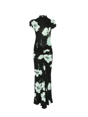 Ala&iuml;a floral-print draped maxi dress