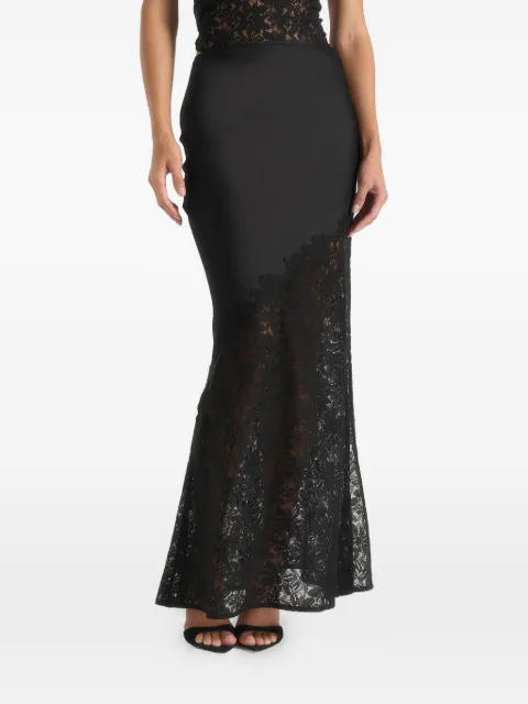 Manière De Voir Belle satin and lace maxi skirt