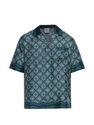 Casablanca Radiating Monogram silk short-sleeve shirt