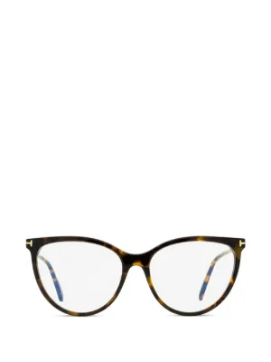 TOM FORD Eyewear tortoiseshell-effect magnetic-clip glasses