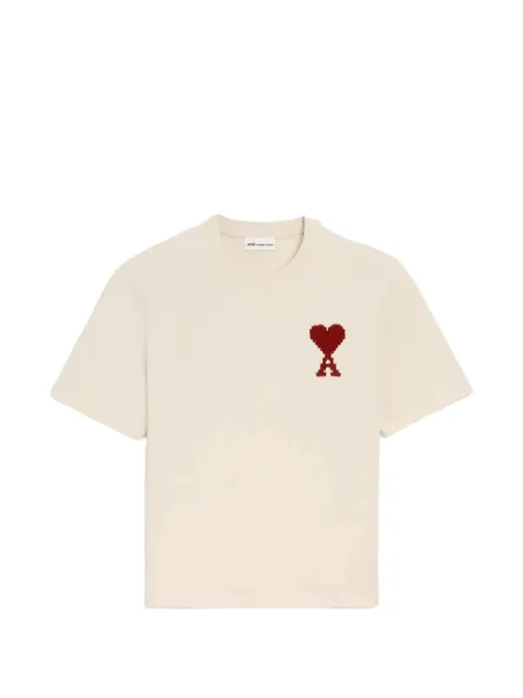 AMI Paris Ami de Coeur zigzag-embroidered T-shirt
